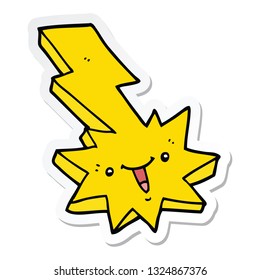 sticker of a cartoon lightning strike