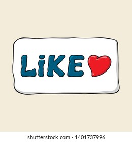 Sticker of a cartoon Like symbol