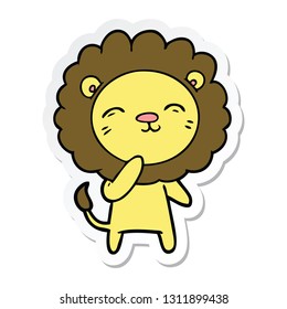 sticker of a cartoon lion
