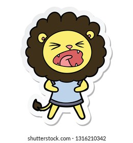 sticker of a cartoon lion