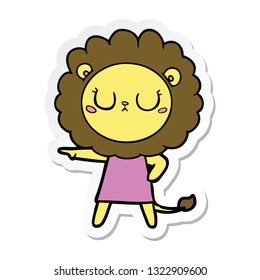 pegatina de un león de caricatura