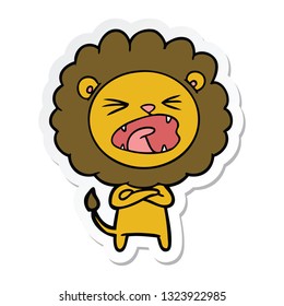 sticker of a cartoon lion