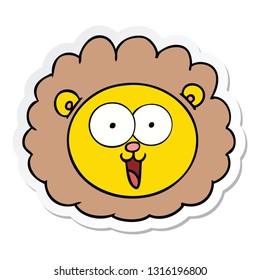 sticker of a cartoon lion face