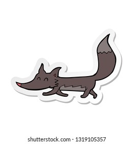 sticker of a cartoon little wolf