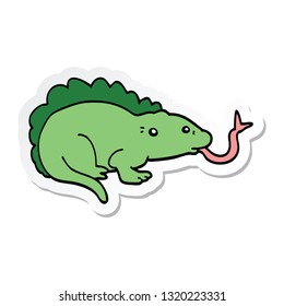 sticker of a cartoon lizard
