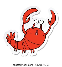sticker of a cartoon lobster