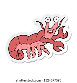 sticker of a cartoon lobster
