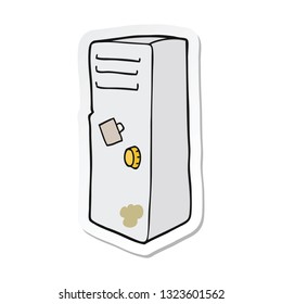 sticker of a cartoon locker