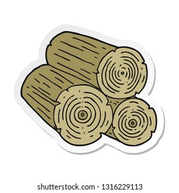 sticker of a cartoon logs