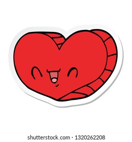 sticker of a cartoon love heart