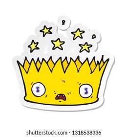 sticker of a cartoon magic crown