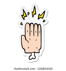 sticker of a cartoon magic halloween zombie hand