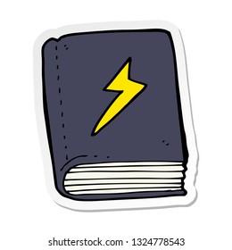 sticker of a cartoon magic spell book