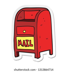 Aufkleber eines Cartoon-Briefkastens
