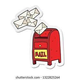 pegatina de una caja de correo de dibujos animados