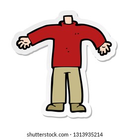 sticker of a cartoon male body
