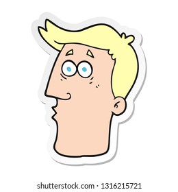 sticker of a cartoon male face