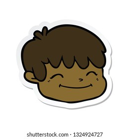 sticker of a cartoon male face