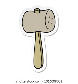 sticker of a cartoon mallet