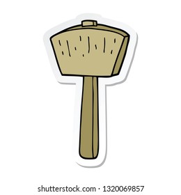sticker of a cartoon mallet