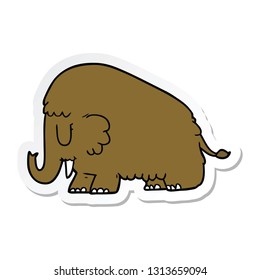 sticker of a cartoon mammoth