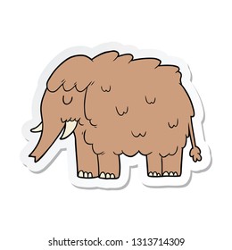 sticker of a cartoon mammoth