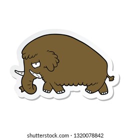 sticker of a cartoon mammoth