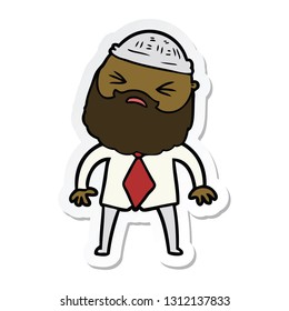 sticker of a cartoon man with beard