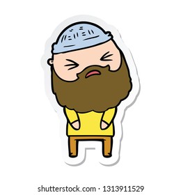 sticker of a cartoon man with beard