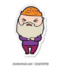 sticker of a cartoon man with beard