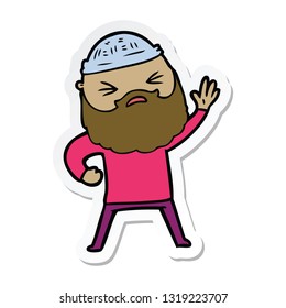 sticker of a cartoon man with beard