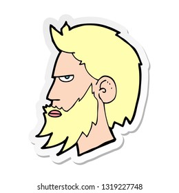 pegatina de un caricaturista con barba