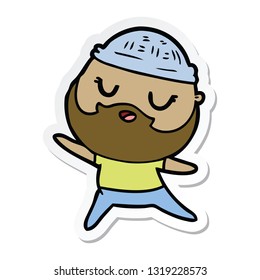sticker of a cartoon man with beard