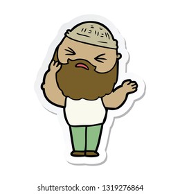 pegatina de un caricaturista con barba
