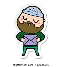 pegatina de un caricaturista con barba