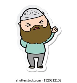 sticker of a cartoon man with beard