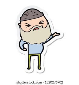 sticker of a cartoon man with beard