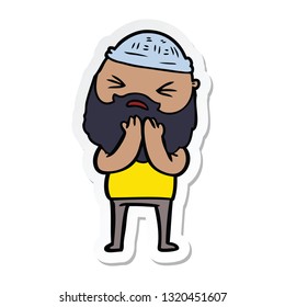 sticker of a cartoon man with beard