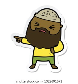 sticker of a cartoon man with beard