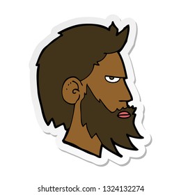 pegatina de un caricaturista con barba
