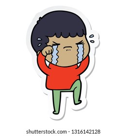 pegatina de un caricaturista llorando