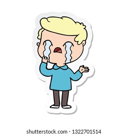 pegatina de un caricaturista llorando