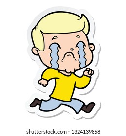 pegatina de un caricaturista llorando
