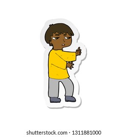 adesivo de um homem de desenho animado gestando