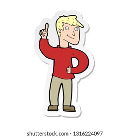 sticker of a cartoon man with great idea