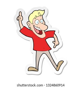 sticker of a cartoon man with great idea