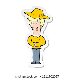 sticker of a cartoon man in hat