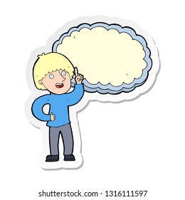 sticker of a cartoon man with idea