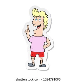 pegatina de un caricaturista con idea
