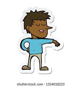 sticker of a cartoon man making dismissive gesture